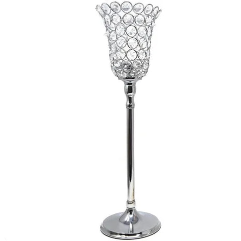 Silver crystal tulip candle holder and centrepiece
