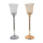 Silver crystal tulip candle holder and centrepiece