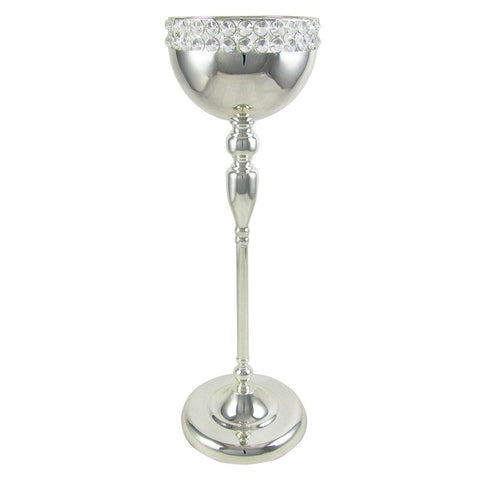 Silver Crystal bead trim centerpiece stand