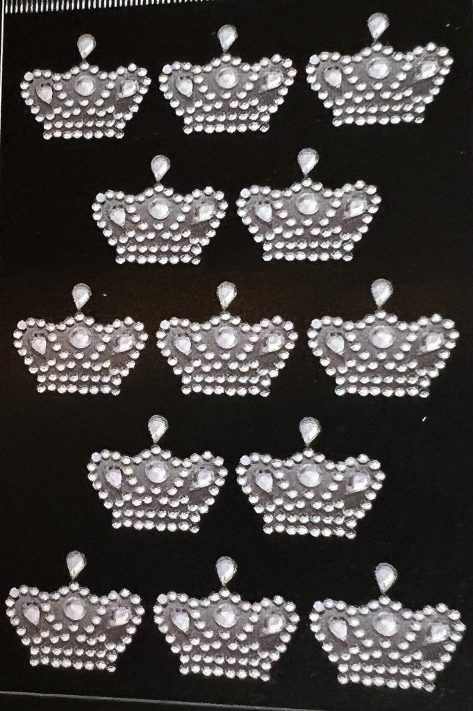 Silver Crown Rhinestone stickers – Party and floral