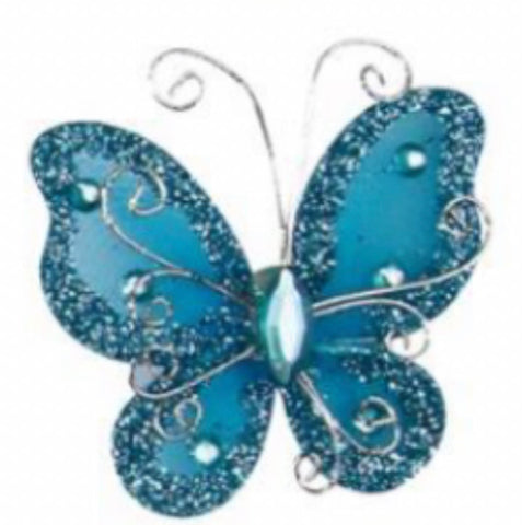 Turquoise 1.5" Wire Butterfly