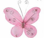Pink 3" Wire Butterfly