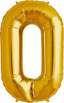 Gold 34" 0 to 9 Number balloons