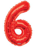 Red 34" 0 to 9 Number Ballons
