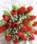 18"Red Rose Bush Head Closed - Party and floral