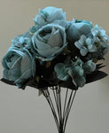 19" 6 Turquoise Roses - Party and floral